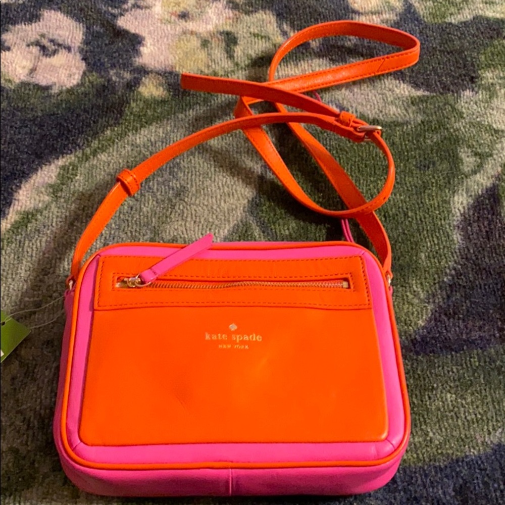 Kate spade hot pink and orange small purse.
